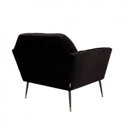 Dutchbone Fauteuils Fauteuil Lounge Velours Noir -Fauteuils, poufs et repose-pieds Soldes fauteuil lounge velours noir 4