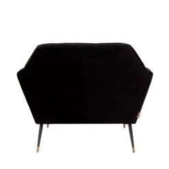 Dutchbone Fauteuils Fauteuil Lounge Velours Noir -Fauteuils, poufs et repose-pieds Soldes fauteuil lounge velours noir 5