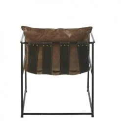 Maisons Du Monde Fauteuils Fauteuil Marron Vieilli Et Métal Noir -Fauteuils, poufs et repose-pieds Soldes fauteuil marron vieilli et metal noir 1000 0 16 187017 3