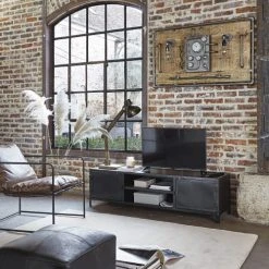 Maisons Du Monde Fauteuils Fauteuil Marron Vieilli Et Métal Noir -Fauteuils, poufs et repose-pieds Soldes fauteuil marron vieilli et metal noir 1000 0 16 187017 7