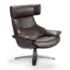 Angel Cerda Fauteuils Fauteuil Pivotant En Cuir De Vachette Avec Mécanisme Relax