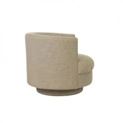 Now’s Home Fauteuils Fauteuil Pivotant En Lin Beige -Fauteuils, poufs et repose-pieds Soldes fauteuil pivotant en lin beige 4