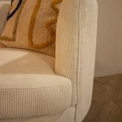 Now’s Home Fauteuils Fauteuil Pivotant En Velours Cotelé écru -Fauteuils, poufs et repose-pieds Soldes fauteuil pivotant en velours cotele ecru 3