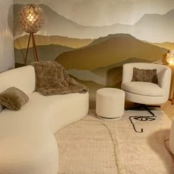 Now’s Home Fauteuils Fauteuil Pivotant En Velours Cotelé écru -Fauteuils, poufs et repose-pieds Soldes fauteuil pivotant en velours cotele ecru 4