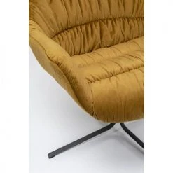 Kare Design Fauteuils Fauteuil Pivotant En Velours Jaune Et Acier -Fauteuils, poufs et repose-pieds Soldes fauteuil pivotant en velours jaune et acier 3