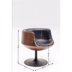 Kare Design Fauteuils Fauteuil Pivotant Noir Et Marron -Fauteuils, poufs et repose-pieds Soldes fauteuil pivotant noir et marron 4