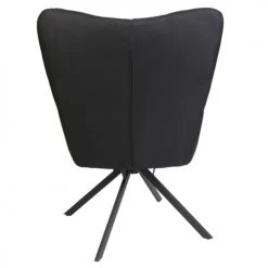 Altobuy Fauteuils Fauteuil Pivotant Tissu Noir Et Pieds Métal -Fauteuils, poufs et repose-pieds Soldes fauteuil pivotant tissu noir et pieds metal 4