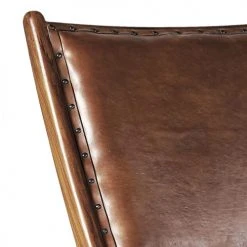 MOYCOR Fauteuils Fauteuil Pliant En Cuir Marron -Fauteuils, poufs et repose-pieds Soldes fauteuil pliant en cuir marron 2