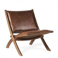 MOYCOR Fauteuils Fauteuil Pliant En Cuir Marron