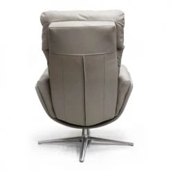 My New Design Fauteuils Fauteuil Relax Avec Pouf Base étoile Aluminium - Cuir Beige -Fauteuils, poufs et repose-pieds Soldes fauteuil relax avec pouf base etoile aluminium cuir beige 3