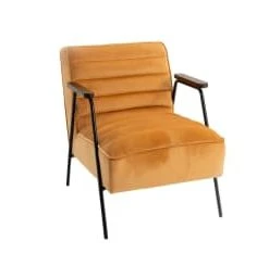 Hellin Fauteuils Fauteuil Relax En Velours Et Métal Noir -Fauteuils, poufs et repose-pieds Soldes fauteuil relax en velours et metal noir 5