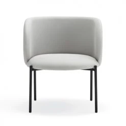 TEULAT Fauteuils Fauteuil Rembourré En Gris Clair Et Pied En Métal -Fauteuils, poufs et repose-pieds Soldes fauteuil rembourre en gris clair et pied en metal 2