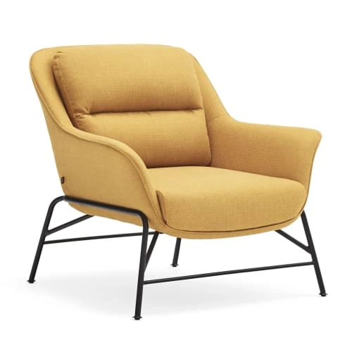 TEULAT Fauteuils Fauteuil Rembourré En Moutarde Et Pied En Métal 1 TEULAT Fauteuils Fauteuil Rembourré En Moutarde Et Pied En Métal