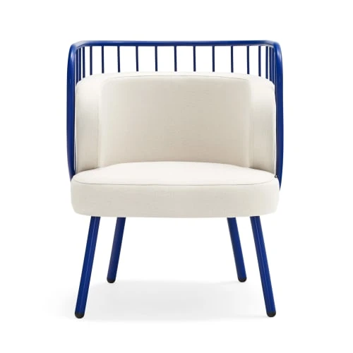 TEULAT Fauteuils Fauteuil Rembourré Et Structure Métallique En Bleu Foncé 3 TEULAT Fauteuils Fauteuil Rembourré Et Structure Métallique En Bleu Foncé – Image 3