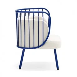 TEULAT Fauteuils Fauteuil Rembourré Et Structure Métallique En Bleu Foncé 9 TEULAT Fauteuils Fauteuil Rembourré Et Structure Métallique En Bleu Foncé -Fauteuils, poufs et repose-pieds Soldes fauteuil rembourre et structure metallique en bleu fonce 3