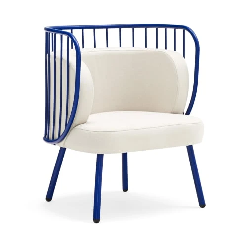 TEULAT Fauteuils Fauteuil Rembourré Et Structure Métallique En Bleu Foncé 1 TEULAT Fauteuils Fauteuil Rembourré Et Structure Métallique En Bleu Foncé