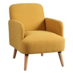 Altobuy Fauteuils Fauteuil Rembourré Tissu Rose -Fauteuils, poufs et repose-pieds Soldes fauteuil rembourre tissu jaune 1