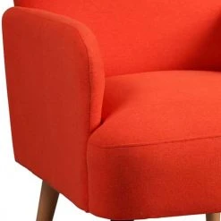 Altobuy Fauteuils Fauteuil Rembourré Tissu Orange -Fauteuils, poufs et repose-pieds Soldes fauteuil rembourre tissu orange 3