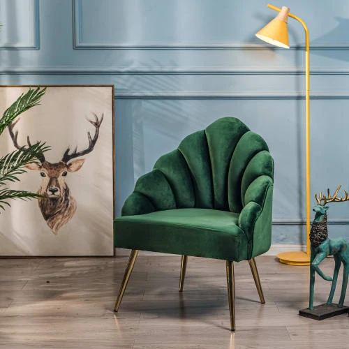 Nordlys Fauteuils Fauteuil Retro En Métal Et Velours Vert 2 Nordlys Fauteuils Fauteuil Retro En Métal Et Velours Vert – Image 2