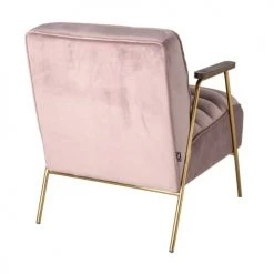Mathi Design Fauteuils Fauteuil Retro En Velours Rose -Fauteuils, poufs et repose-pieds Soldes fauteuil retro en velours rose 2