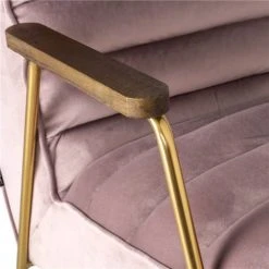 Mathi Design Fauteuils Fauteuil Retro En Velours Rose -Fauteuils, poufs et repose-pieds Soldes fauteuil retro en velours rose 3