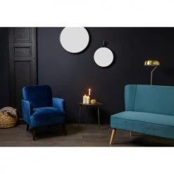 Drawer Fauteuils Fauteuil Rétro Velours Rouille -Fauteuils, poufs et repose-pieds Soldes fauteuil retro velours rouille 5