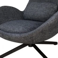 Mathi Design Fauteuils Fauteuil Rotatif En Tissu Gris -Fauteuils, poufs et repose-pieds Soldes fauteuil rotatif en tissu gris 2