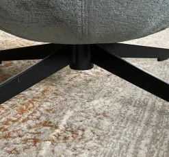 Mathi Design Fauteuils Fauteuil Rotatif En Velours Bleu Gris -Fauteuils, poufs et repose-pieds Soldes fauteuil rotatif en velours bleu gris 3