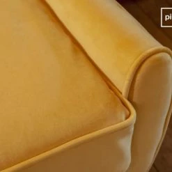 PIB Fauteuils Fauteuil Rotatif En Velours Jaune -Fauteuils, poufs et repose-pieds Soldes fauteuil rotatif en velours jaune 3