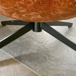 Mathi Design Fauteuils Fauteuil Rotatif En Velours Orange -Fauteuils, poufs et repose-pieds Soldes fauteuil rotatif en velours orange 3