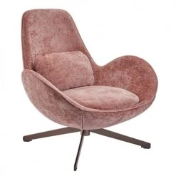 Mathi Design Fauteuils Fauteuil Rotatif En Velours Rose