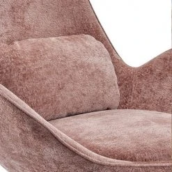 Mathi Design Fauteuils Fauteuil Rotatif En Velours Rose -Fauteuils, poufs et repose-pieds Soldes fauteuil rotatif en velours rose 3