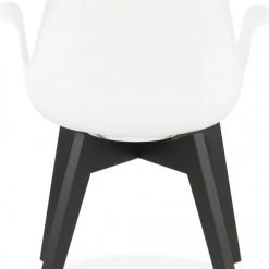 Kokoon Design Fauteuils Fauteuil Scandinave Rembourré Assise Blanc Pieds Noir -Fauteuils, poufs et repose-pieds Soldes fauteuil scandinave rembourre assise blanc pieds noir 2