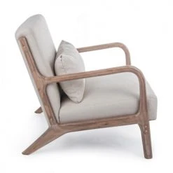 Mathi Design Fauteuils Fauteuil Scandinave Tissu Crème -Fauteuils, poufs et repose-pieds Soldes fauteuil scandinave tissu creme 2