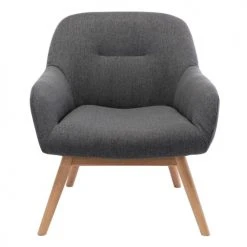 Moloo Fauteuils Fauteuil Scandinave Tissu Gris Pieds Bois -Fauteuils, poufs et repose-pieds Soldes fauteuil scandinave tissu gris pieds bois 4