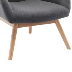 Moloo Fauteuils Fauteuil Scandinave Tissu Gris Pieds Bois -Fauteuils, poufs et repose-pieds Soldes fauteuil scandinave tissu gris pieds bois 5