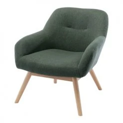 Moloo Fauteuils Fauteuil Scandinave Tissu Vert Forêt Pieds Bois