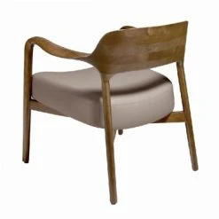 Angel Cerda Fauteuils Fauteuil Simili Cuir Et Bois De Frêne Massif Couleur Noyer -Fauteuils, poufs et repose-pieds Soldes fauteuil simili cuir et bois de frene massif couleur noyer 3