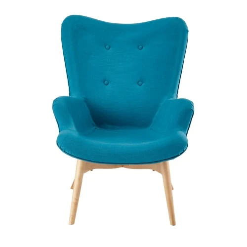 Maisons Du Monde Fauteuils Fauteuil Style Scandinave Bleu Pétrole 3 Maisons Du Monde Fauteuils Fauteuil Style Scandinave Bleu Pétrole – Image 3