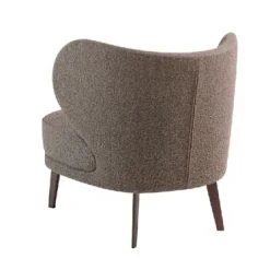 Angel Cerda Fauteuils Fauteuil Tapissé De Tissu Marron Avec Pieds En Acier Brun -Fauteuils, poufs et repose-pieds Soldes fauteuil tapisse de tissu marron avec pieds en acier brun 3