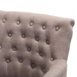 Beliani Fauteuils Fauteuil Tapissé En Tissu Beige Taupe -Fauteuils, poufs et repose-pieds Soldes fauteuil tapisse en tissu beige taupe 2