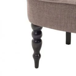 Beliani Fauteuils Fauteuil Tapissé En Tissu Beige Taupe -Fauteuils, poufs et repose-pieds Soldes fauteuil tapisse en tissu beige taupe 5