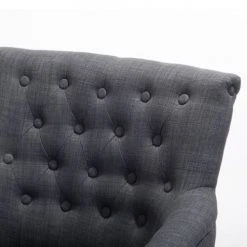 Beliani Fauteuils Fauteuil Tapissé En Tissu Gris Foncé -Fauteuils, poufs et repose-pieds Soldes fauteuil tapisse en tissu gris fonce 3