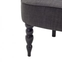 Beliani Fauteuils Fauteuil Tapissé En Tissu Gris Foncé -Fauteuils, poufs et repose-pieds Soldes fauteuil tapisse en tissu gris fonce 5