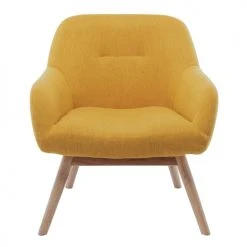 Moloo Fauteuils Fauteuil Tissu Curry Pieds Bois -Fauteuils, poufs et repose-pieds Soldes fauteuil tissu curry pieds bois 4