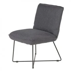 Zago Fauteuils Fauteuil Tissu Et Métal Gris Foncé Design -Fauteuils, poufs et repose-pieds Soldes fauteuil tissu et metal gris fonce design 3