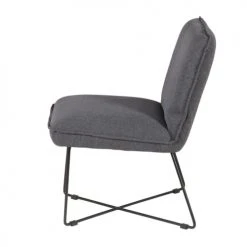 Zago Fauteuils Fauteuil Tissu Et Métal Gris Foncé Design -Fauteuils, poufs et repose-pieds Soldes fauteuil tissu et metal gris fonce design 4