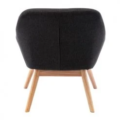 Moloo Fauteuils Fauteuil Tissu Gris Foncé Pieds Bois -Fauteuils, poufs et repose-pieds Soldes fauteuil tissu gris fonce pieds bois 2