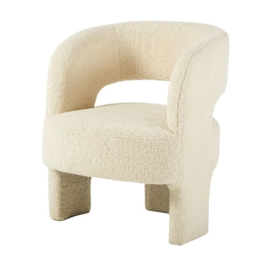 Maisons Du Monde Fauteuils Fauteuil Tripode à Bouclettes Blanches 1 Maisons Du Monde Fauteuils Fauteuil Tripode à Bouclettes Blanches