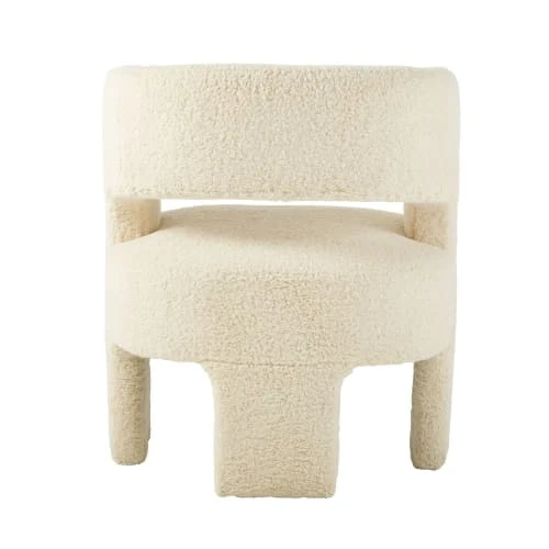 Maisons Du Monde Fauteuils Fauteuil Tripode à Bouclettes Blanches 4 Maisons Du Monde Fauteuils Fauteuil Tripode à Bouclettes Blanches – Image 4